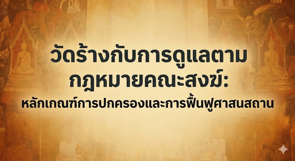 วัดร้างกับการดูแลตามกฎหมายคณะสงฆ์: หลักเกณฑ์การปกครองและการฟื้นฟูศาสนสถาน