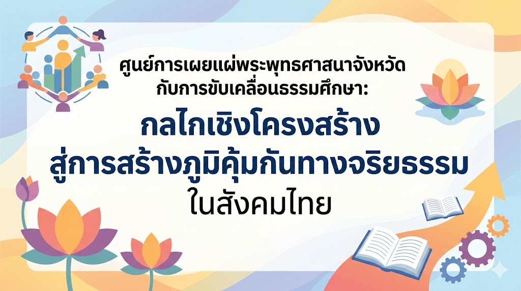 ศูนย์การเผยแผ่พระพุทธศาสนาจังหวัดกับการขับเคลื่อนธรรมศึกษา: กลไกเชิงโครงสร้างสู่การสร้างภูมิคุ้มกันทางจริยธรรมในสังคมไทย